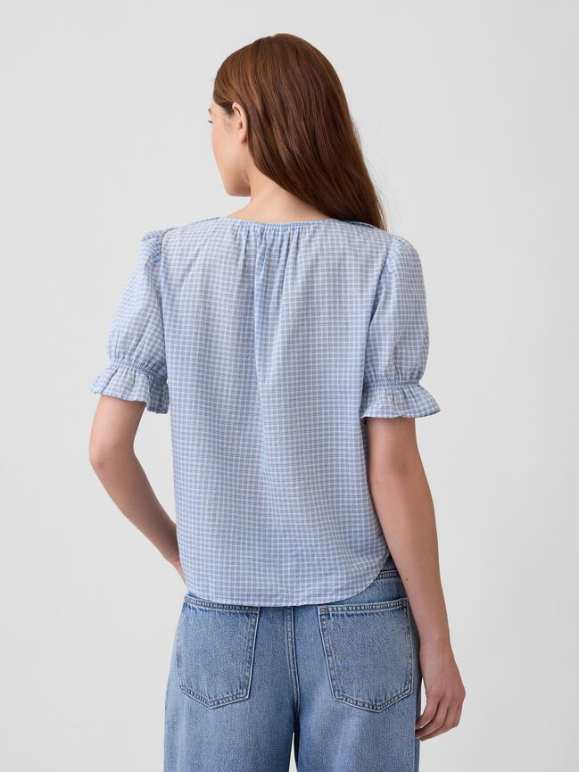 Relaxed V-Neck Ruffle Top gap relaxed v neck ruffle top