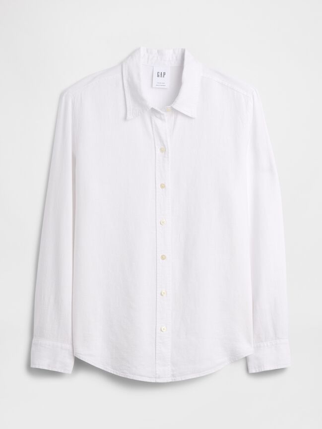 Oversized Linen-Blend Easy Shirt gap oversized linen blend easy shirt