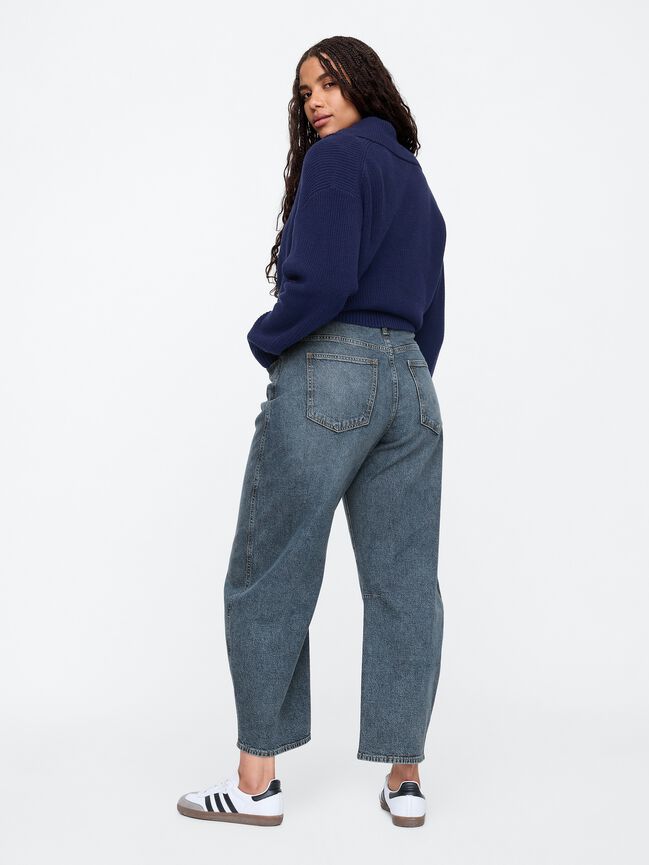 High Rise Barrel Jeans gap high rise barrel jeans