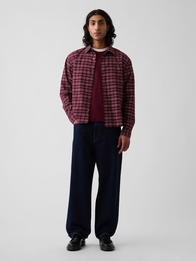 Relaxed Crop Straight-Hem Oxford Shirt gap relaxed crop straight hem oxford shirt