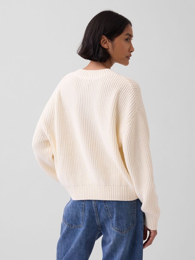 100% Cotton Oversized Shaker Sweater gap 100 cotton oversized shaker sweater
