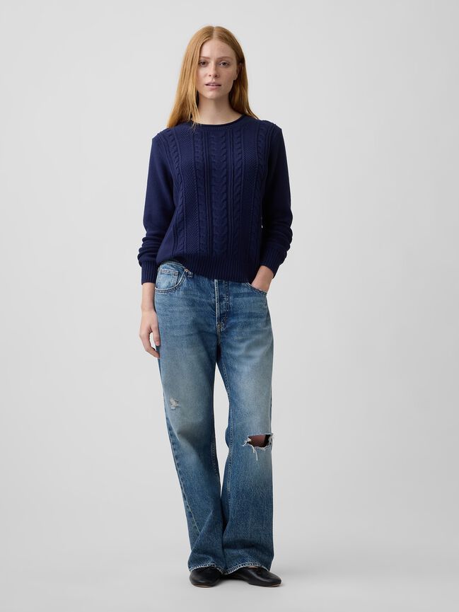 Rollneck Cable-Knit Sweater gap rollneck cable knit sweater