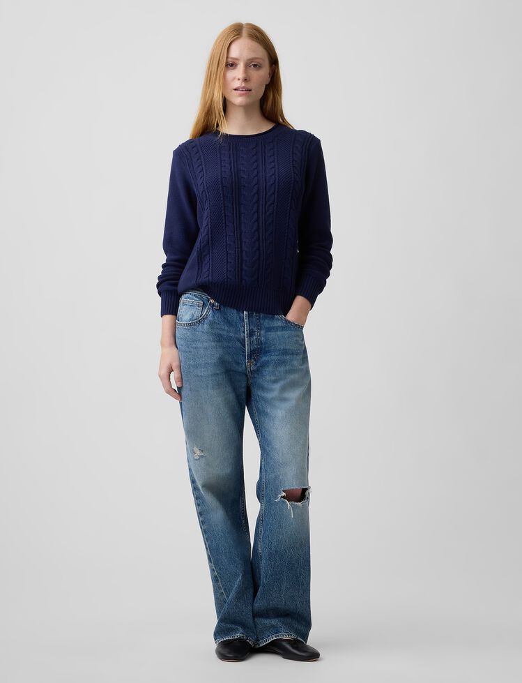 Rollneck Cable-Knit Sweater gap rollneck cable knit sweater