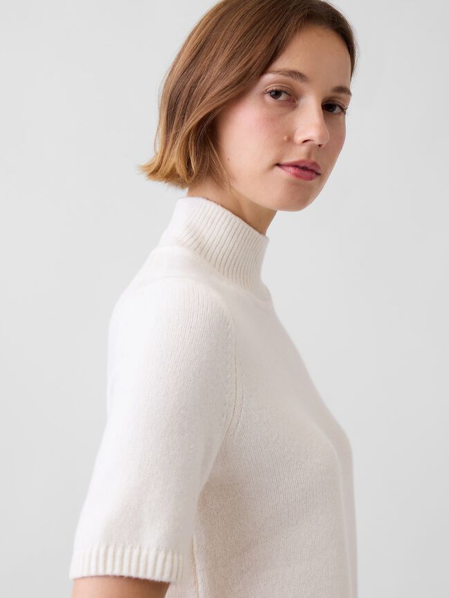 CashSoft Mockneck Elbow-Sleeve Sweater gap cashsoft mockneck elbow sleeve sweater