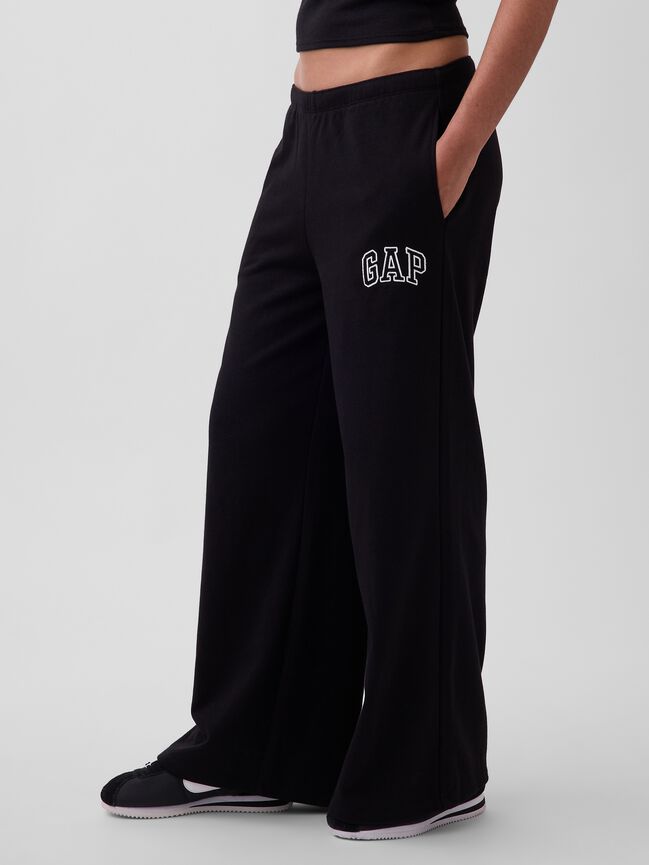 Gap Logo French Terry Wide-Leg Joggers gap logo french terry wide leg joggers
