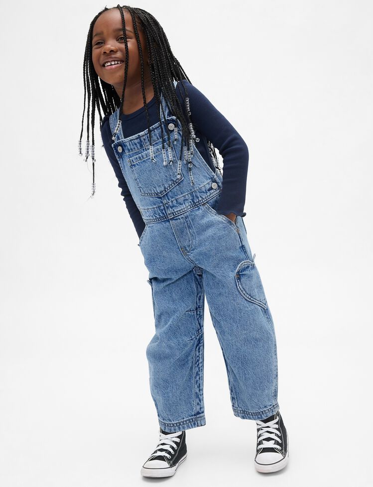 Baby & Toddler Heart Pocket Horseshoe Overalls gap baby toddler heart pocket horseshoe overalls