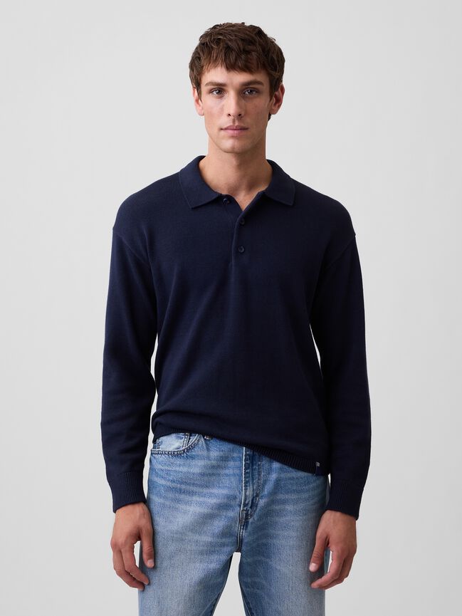 Relaxed Polo Sweater gap relaxed polo sweater