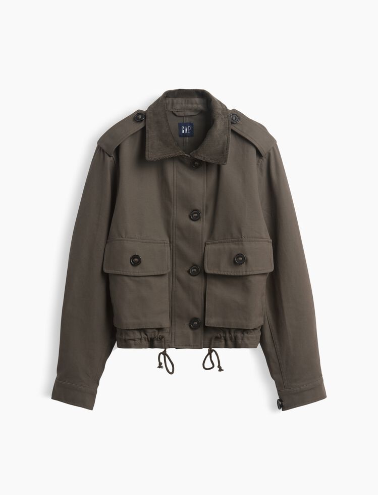 Canvas Crop Utility Jacket gap canvas crop utility jacket