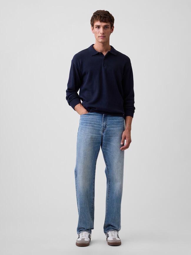 Relaxed Polo Sweater gap relaxed polo sweater
