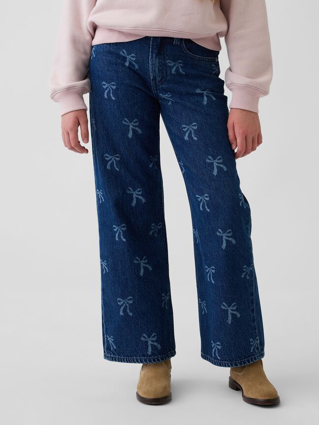 Kids Low Rise Stride Wide-Leg Jeans gap kids low rise stride wide leg jeans
