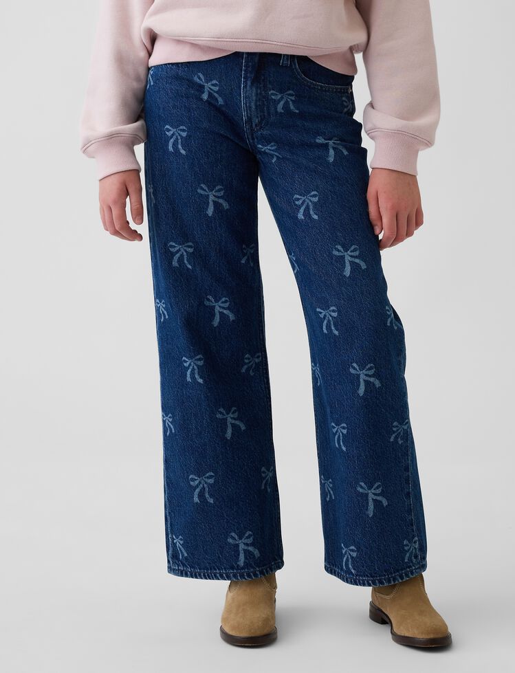 Kids Low Rise Stride Wide-Leg Jeans gap kids low rise stride wide leg jeans