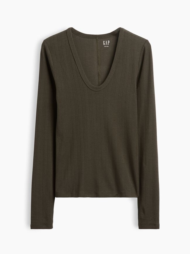 Variegated Rib Top gap variegated rib top