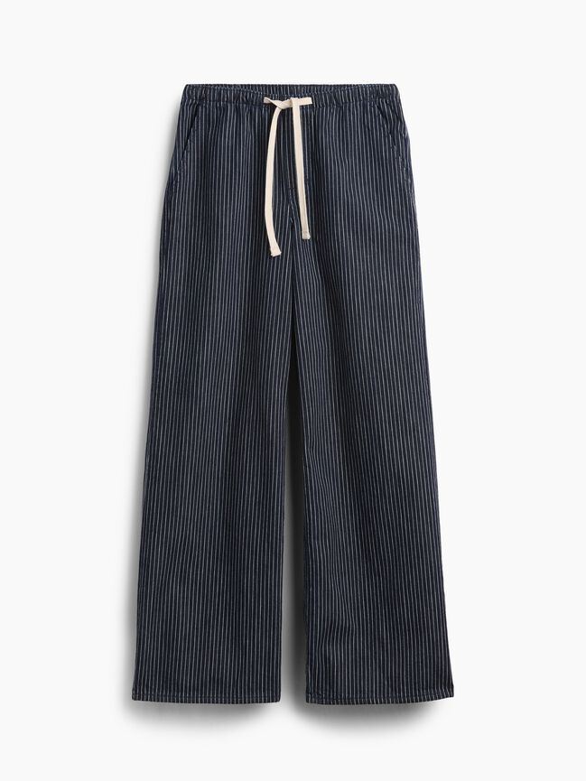 Mid Rise Railroad Stripe Pull-On Wide-Leg Jeans gap mid rise railroad stripe pull on wide leg jeans