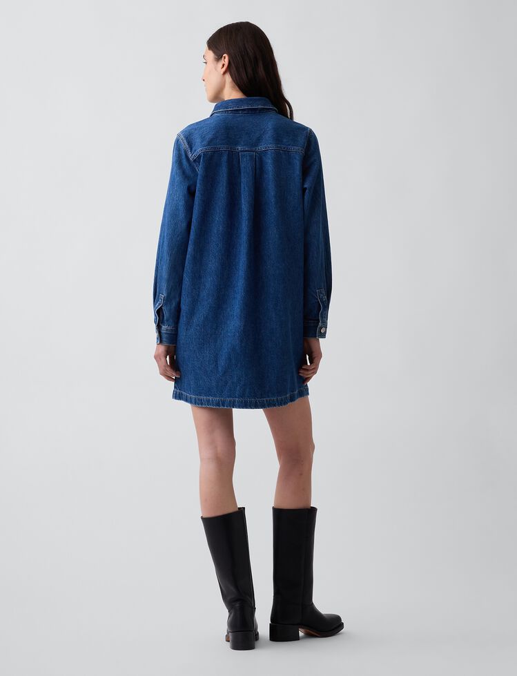 Denim Shift Mini Dress gap denim shift mini dress