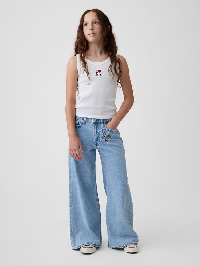 Kids Low Rise Embroidered I Heart NY Baggy Jeans gap kids low rise embroidered i heart ny baggy jeans