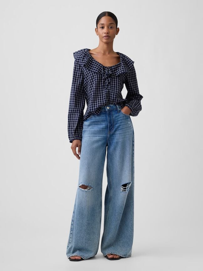 Relaxed Ruffle Top gap relaxed ruffle top