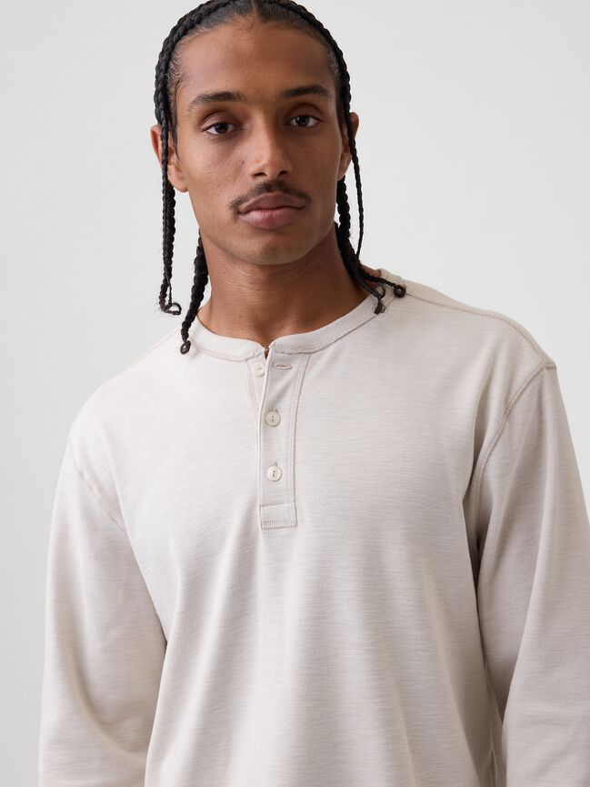 Relaxed Henley T-Shirt gap relaxed henley t shirt