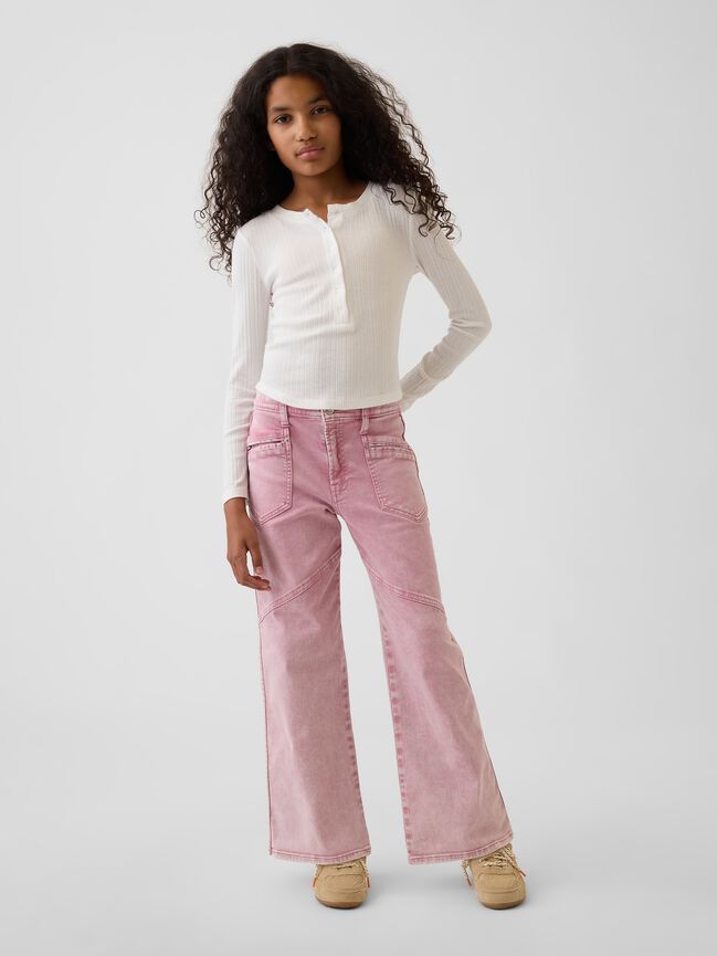 Kids Low Rise Stride Wide-Leg Jeans gap kids low rise stride wide leg jeans