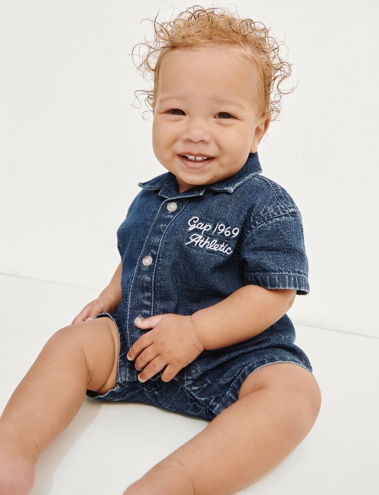 Baby Denim Gap Logo Shorty One-Piece baby denim gap logo shorty one piece