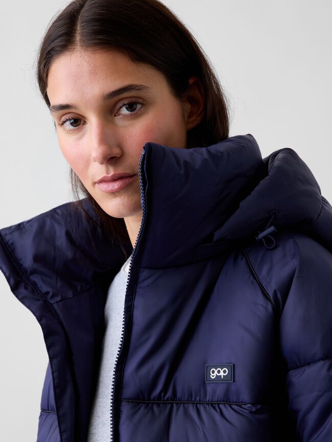 Oversized Hooded Crop Puffer Jacket gap oversized hooded crop puffer jacket