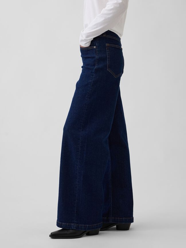 High Rise Stride Wide-Leg Jeans gap high rise stride wide leg jeans