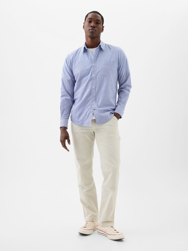 Stretch Poplin Shirt in Standard Fit gap stretch poplin shirt in standard fit