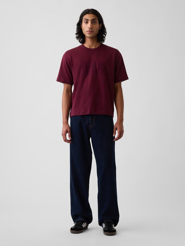 Heavyweight Relaxed Gap Logo Crop T-Shirt heavyweight relaxed gap logo crop t shirt