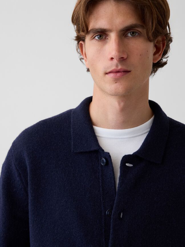Relaxed Polo Cardigan Sweater gap relaxed polo cardigan sweater