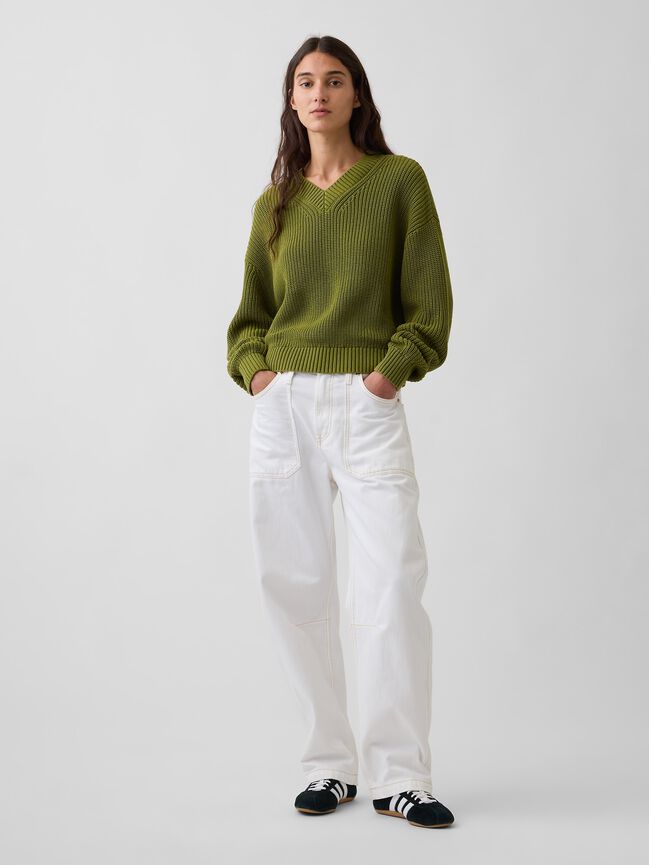 100% Cotton Oversized Shaker Sweater gap 100 cotton oversized shaker sweater