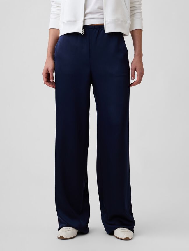 Satin Straight-Leg Pants gap satin straight leg pants