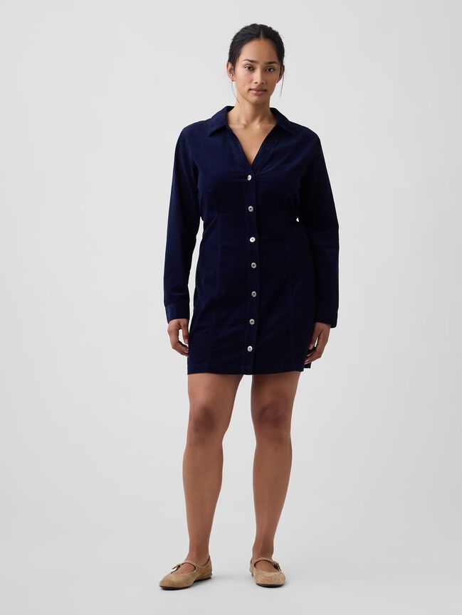 Fitted Collared Mini Dress gap fitted collared mini dress