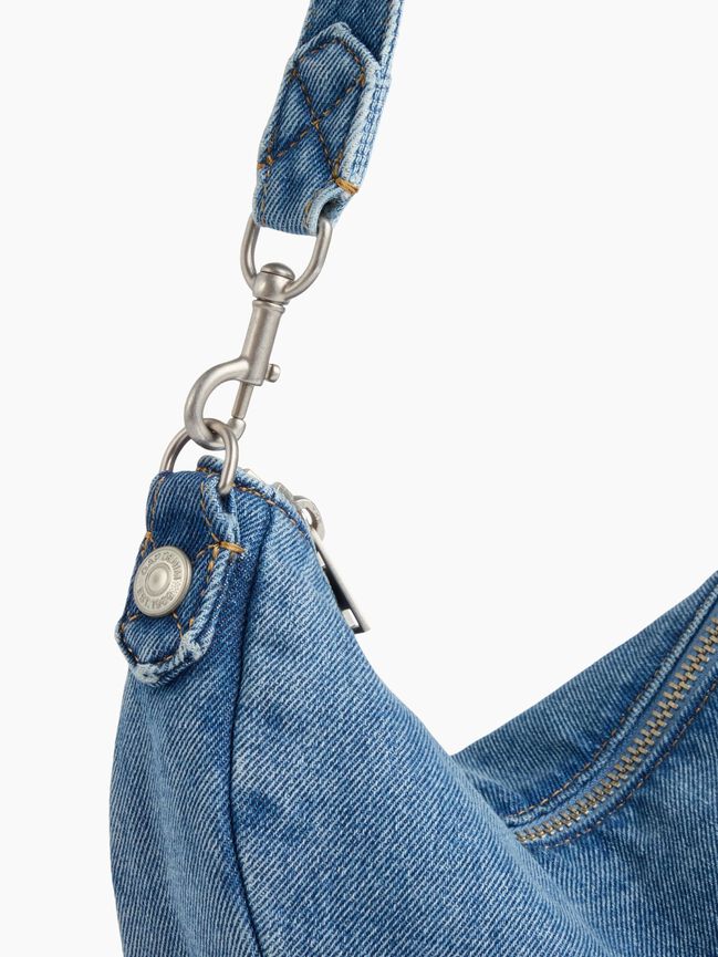 Small Denim Crescent Crossbody gap small denim crescent crossbody