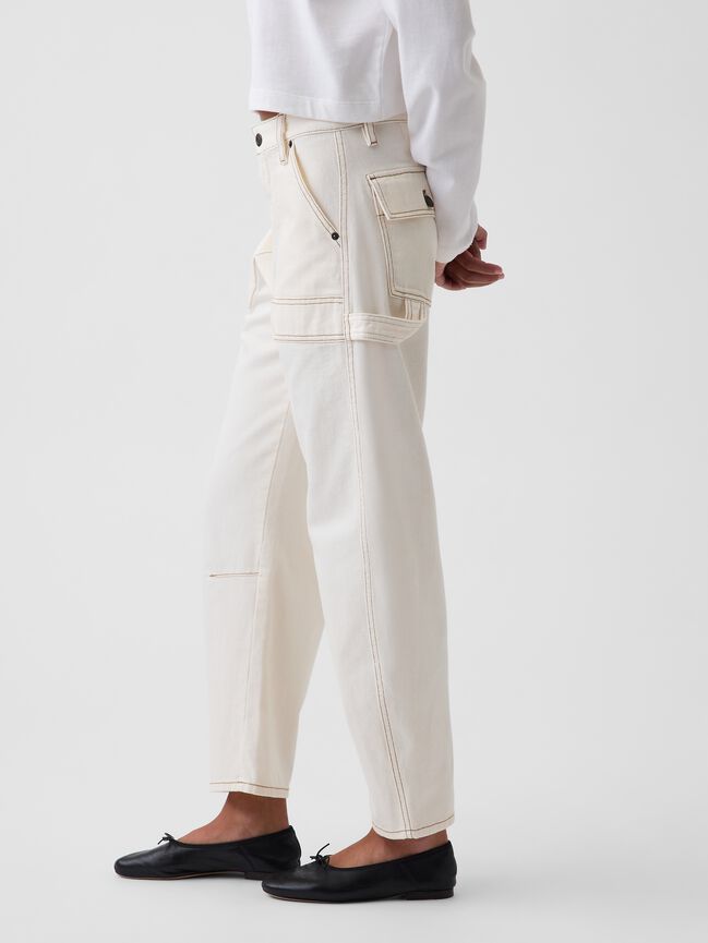 Mid Rise Barrel Utility Ankle Pants gap mid rise barrel utility ankle pants