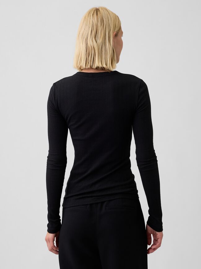Essential Ribbed Pointelle T-Shirt gap essential ribbed pointelle t shirt