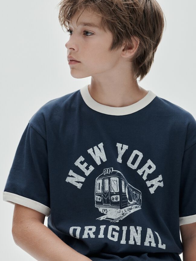Kids Relaxed New York Graphic Ringer T-Shirt gap kids relaxed new york graphic ringer t shirt