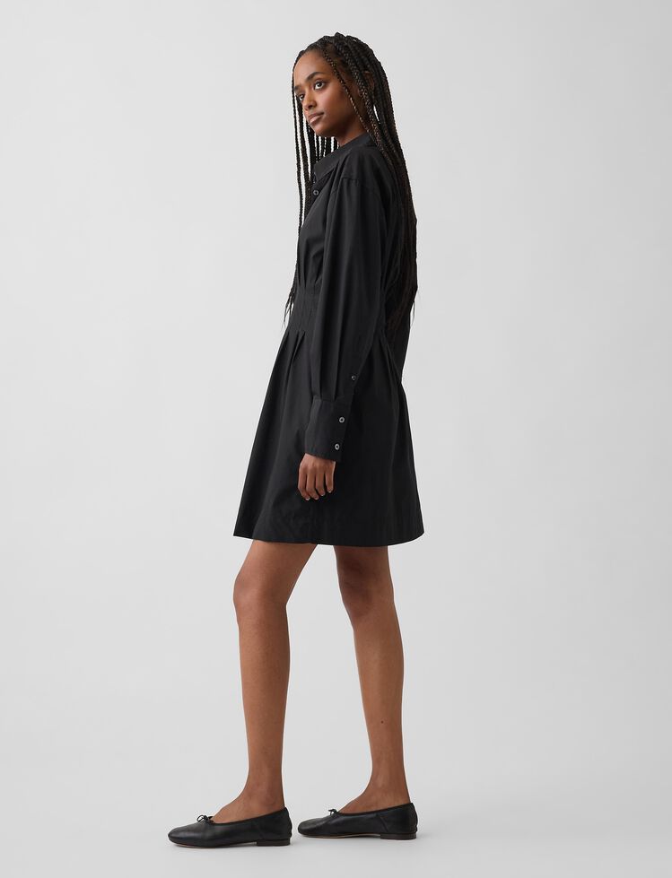 Organic Cotton Pleated Mini Shirtdress gap organic cotton pleated mini shirtdress