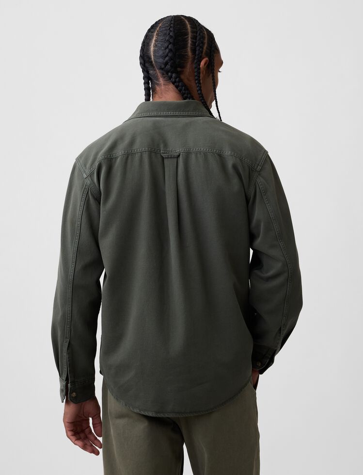 UltraSoft Denim Relaxed Utility Shirt gap ultrasoft denim relaxed utility shirt