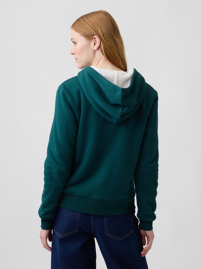 Relaxed Gap Logo Sherpa-Lined Zip Hoodie relaxed gap logo sherpa lined zip hoodie