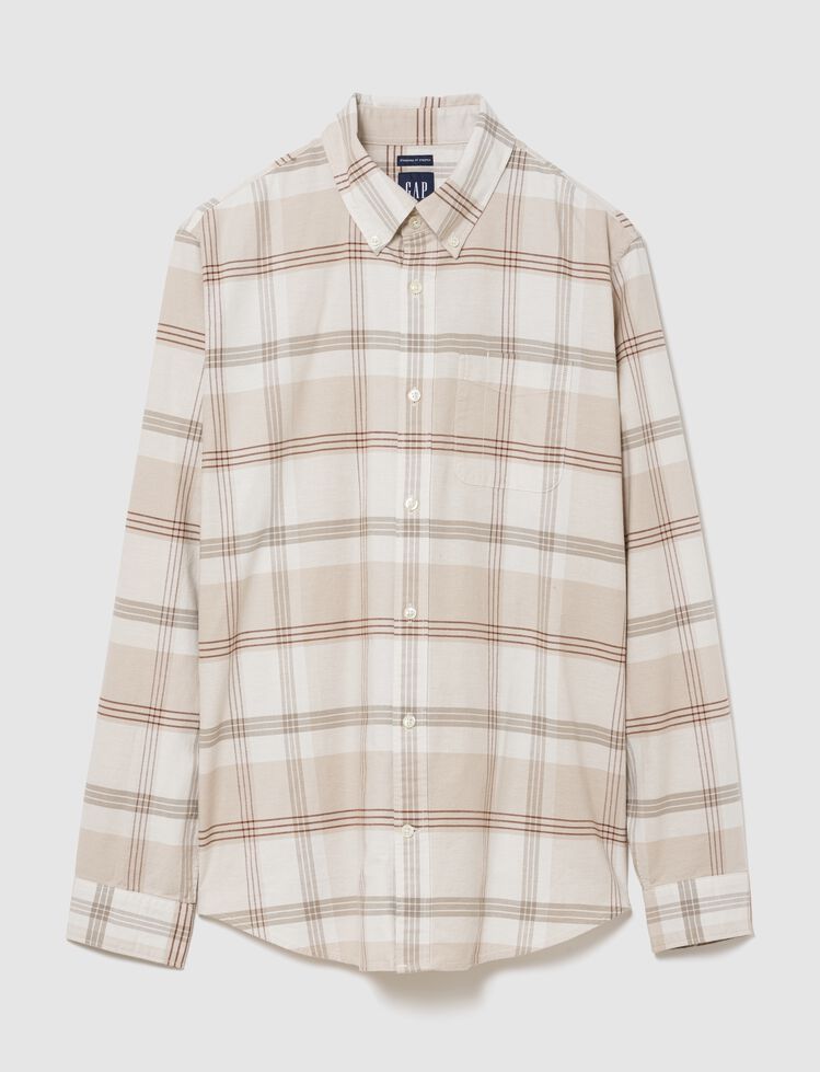 Plaid Oxford Button-Down Shirt gap plaid oxford button down shirt