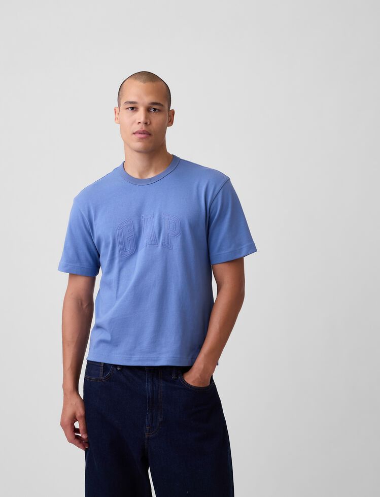 Heavyweight Relaxed Gap Logo Crop T-Shirt heavyweight relaxed gap logo crop t shirt