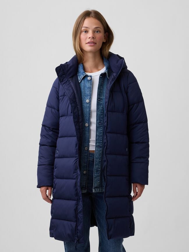 Relaxed Midi Puffer Coat gap relaxed midi puffer coat