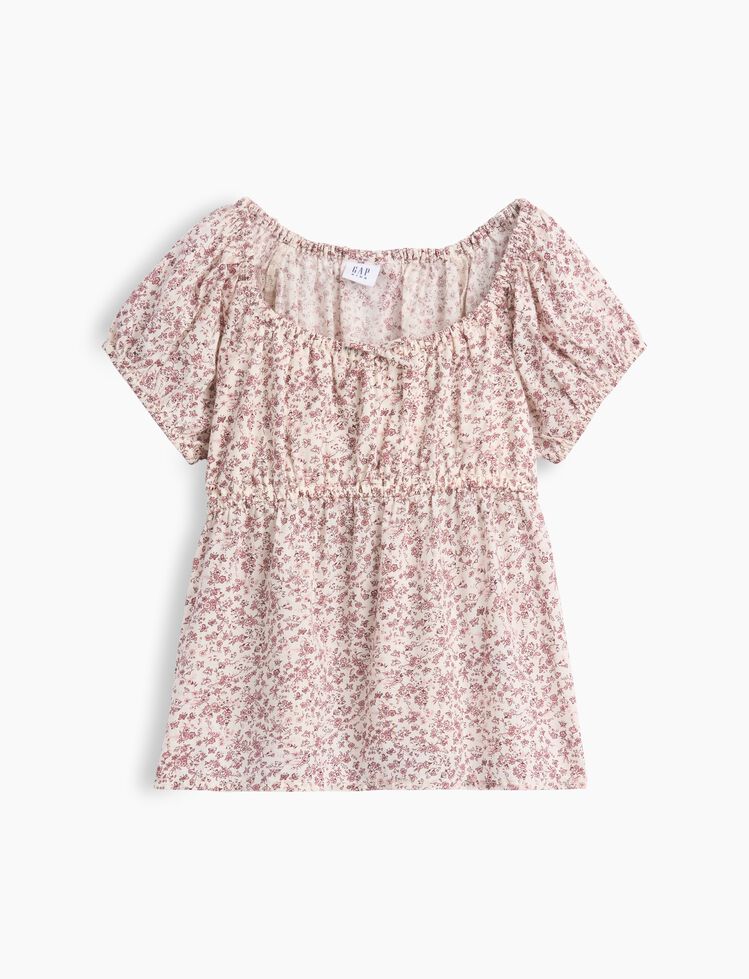 Kids Puff-Sleeve Top gap kids puff sleeve top