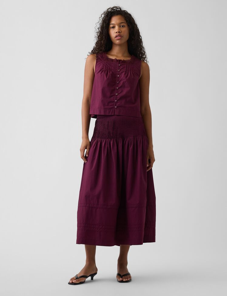 Poplin Pintuck Maxi Skirt gap poplin pintuck maxi skirt