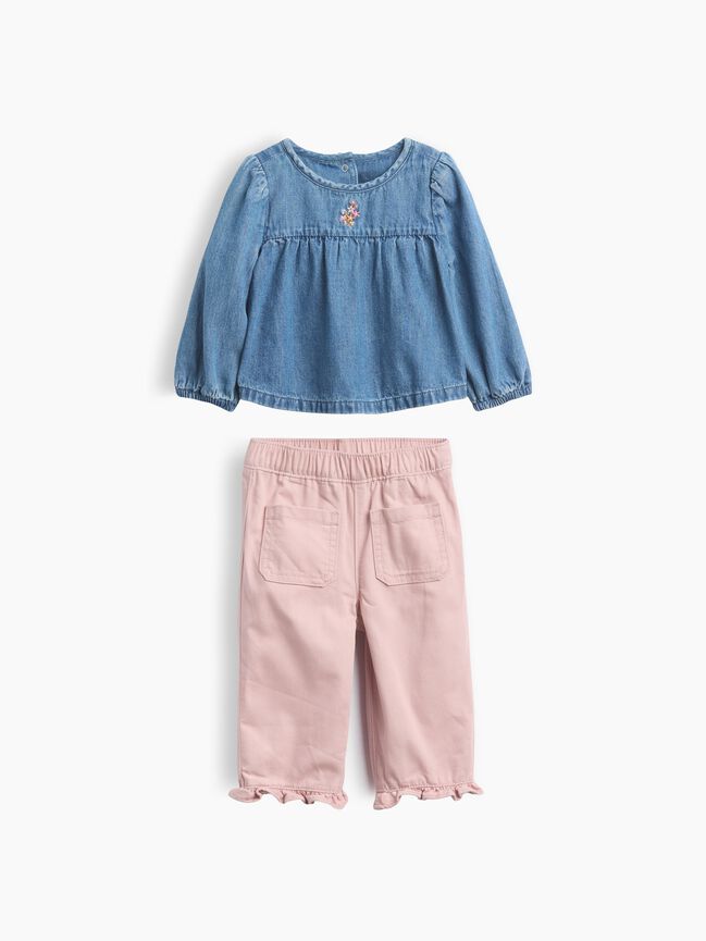 Baby Denim Outfit Set gap baby denim outfit set