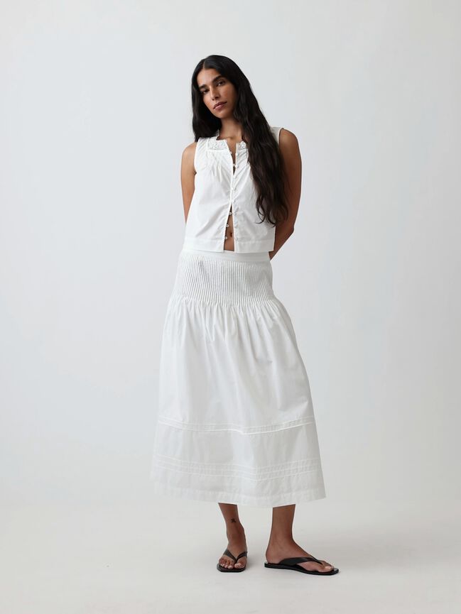 Poplin Pintuck Shell Top gap poplin pintuck shell top