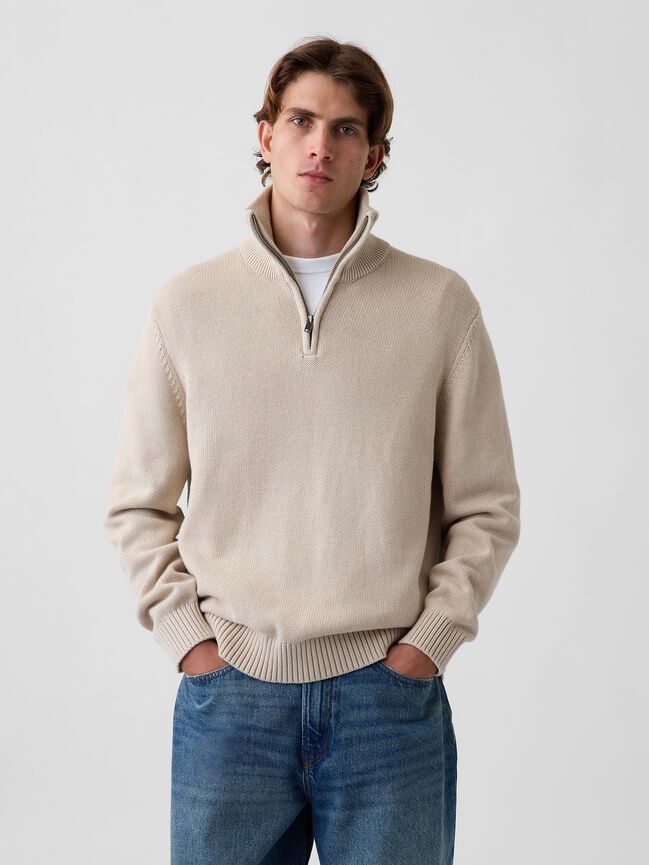 Relaxed Quarter-Zip Sweater gap relaxed quarter zip sweater