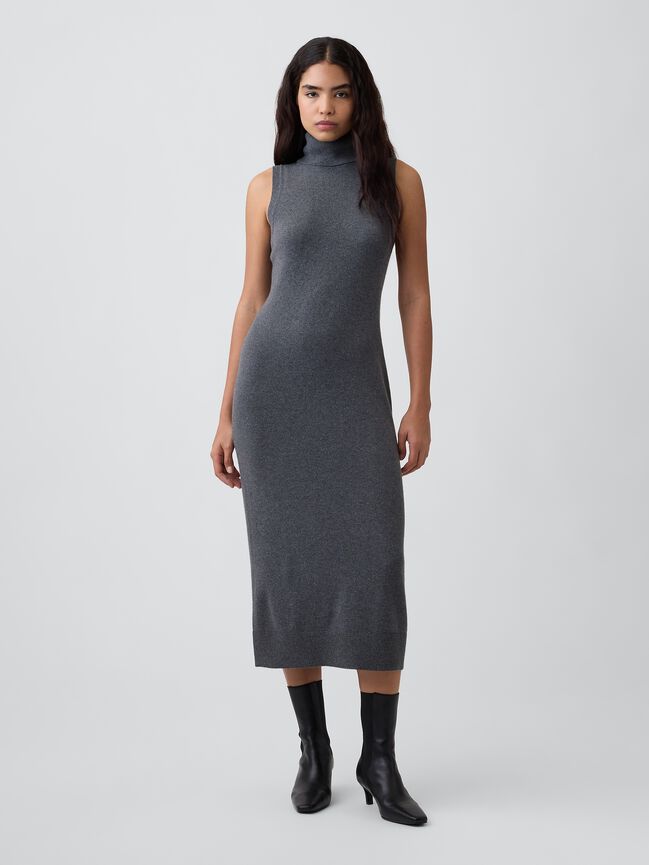 CashSoft Sleeveless Turtleneck Midi Dress gap cashsoft sleeveless turtleneck midi dress