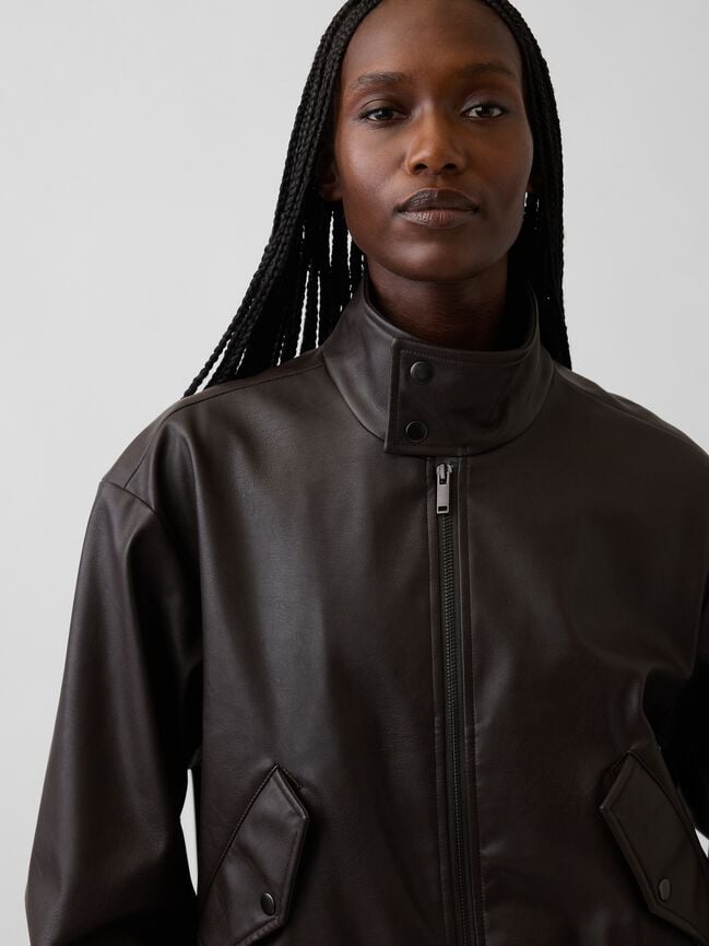 Vegan Leather Bomber Jacket gap vegan leather bomber jacket