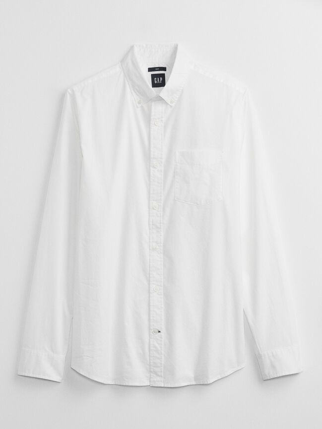 Stretch Poplin Shirt in Slim Fit gap stretch poplin shirt in slim fit