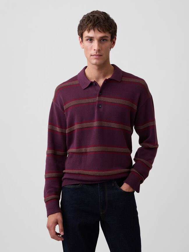 Relaxed Polo Sweater gap relaxed polo sweater
